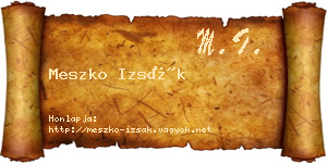 Meszko Izsák névjegykártya